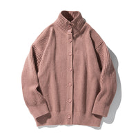 Japanese-style Retro Turtleneck Cardigan Sweater Men's Autumn And Winter Idle Style