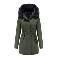 Double-sided Detachable Fur Collar Hat Quilted Parka