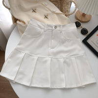 Fashion High-waisted A-line Pleated Skirt Women