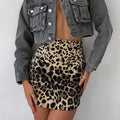 Leopard Print Hip Skirt Fashion High Waist Skirt Women's Clothing
