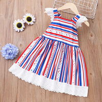 Kids Summer Sleeveless Firework Flag Dress