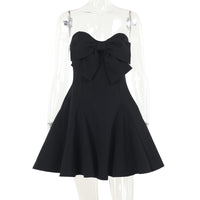 European And American-style Chic Sexy Slim-fit Bow-embellished Tube Top Short Dress