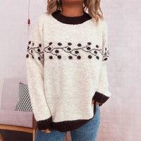 Autumn And Winter New Polka Dot Branch Jacquard Commute Leisure Sweater