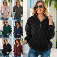 Loose Plush Pullover Socket Solid Color Sweater Coat Women's Clothing