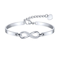 Copper Zircon Heart-Shape 8 Infinity Symbol Fashionable Trendy Korean-Style Sweet Yet Cool Bracelet