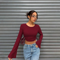 Women's Fashion Trend T-shirt Autumn Winter Street Style Slim Fit Short Top