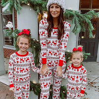 Elk Print Casual Home Pajamas Parent-Child Set