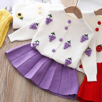 Sunflower Thin Sweater Coat And Skirt Two-piece Suit