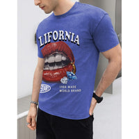 Men's Y2K Lip Graphic Print Tees Vintage Hip