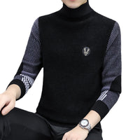 Mens Thickened Knitted Sweater With A Half-Height Neck