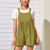 Summer Women's Cotton Linen Sleeveless Jumpsuit
