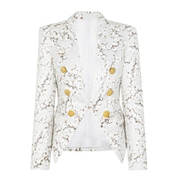 Printed Long-Sleeve Fashionable Suit Blazer Coat