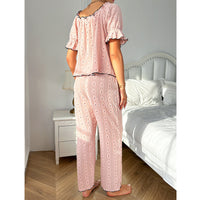 New High-end Airy Openwork Long-pants Loungewear Two-piece Set