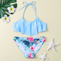 Swimwear Leaf Print Split Fashion Children
