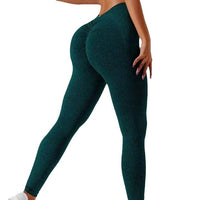 Women's V-waist Double Hip Lifting Outdoor Sport Running Training Tights