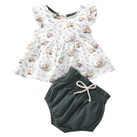 Summer Girls' Round Neck Printed Sleeveless Vest Triangle