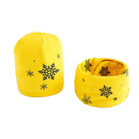 Baby Cartoon Printed Cotton Scarf Hat Set