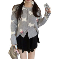 Contrast Color Dog Jacquard Round Neck High Sense Autumn And Winter New Knitted