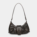 Women's Vintage Vintage Two-tone Leather Shoulder Bag