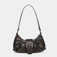 Women's Vintage Vintage Two-tone Leather Shoulder Bag
