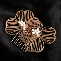 Bridal Headdress Super Fairy Golden Flower Comb