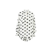 Spotted Print Long-Sleeve Shorts Loungewear Two-Piece Set