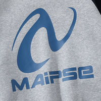 Stitching Contrast Color Raglan Letter Hooded Sweater Men