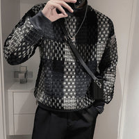 New Men's Color Matching Fashion Brand Classic Style Casual Texture Sweater