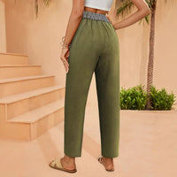 Womens Casual Workwear Straight-leg Wide-leg Pants