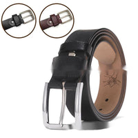 Father's Day Gift European Vintage Men's Pin Buckle Belt Card Stitch Double-sided Engraved Pants Pocket