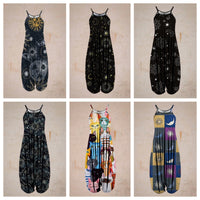 Printed Harem Hanging Crotch Jumpsuit