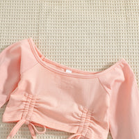 Girls Autumn  Cotton Short Lace-Up Long Sleeves