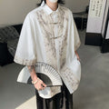 Chinese-style Zhongshan Suit Tang Suit Mandarin-button Ice-silk Short-sleeve Shirt
