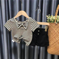 Girls' One-shoulder Puff Sleeve Top Korean Style