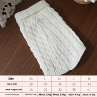 Pet Warm And Cute Good-looking Cable-knit Sweater Simple Casual Two Feet Apparel Vest