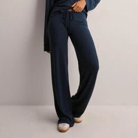 Women's Solid Color Sports And Leisure Drawstring Trousers