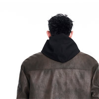 Niche Punk Flight Jacket Men's Autumn And Winter Thickening Quilted Leather Coat Motorcycle Clothing