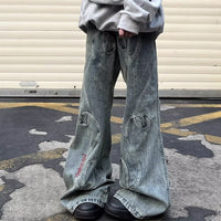 Men's Versatile Embroidered Vintage Skinny Jeans