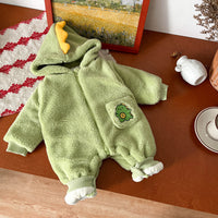 Newborn Autumn And Winter Fleece-lined Thickened Jumpsuit