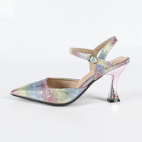 New Colorful Super Shiny Women's Shoes Hollowed Pointed-toe Socialite High Heel