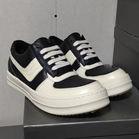 Men's Low-top Calfskin Platform Lace-up Shoes
