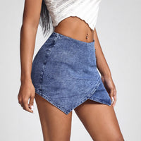 Fashionable Irregular Stretchy Sexy Denim Skirt