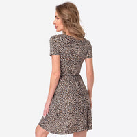 Cross-V-Neck Maternity Dress With Sexy Short Sleeves