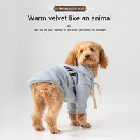Pet Dog Fleece-lined Feet Hooded Casual Warm Hoodie