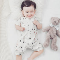 Bamboo Fiber Baby Clothes Summer Short Sleeve