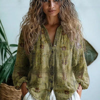 European And American Women's Casual Floral Shirt