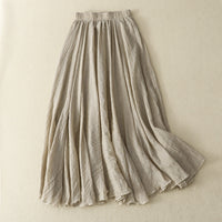 Womens Elastic-Waist Ruffle Double-Layer Skirt