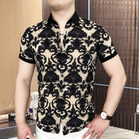 Men's Summer Casual Collar Printed POLO Shirt