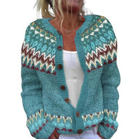 Digital Printing Cardigan Knitted Coat
