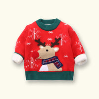 Children's Padded Thickened Sweater Reindeer Pullover